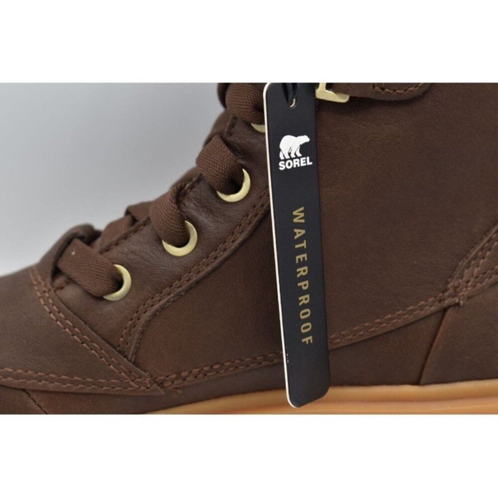 Sorel Womens Size 9.5 Caribou X Leather Tobacco Gum Waterproof Lace Up Boots - Picture 6 of 8